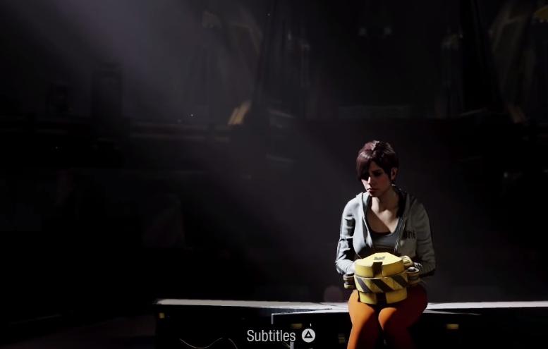 intro of Infamous First Light, with subtitle prompt