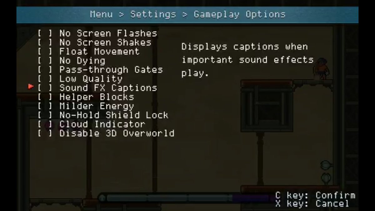 Even The Ocean gameplay options screen