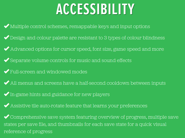 Accessibility section of the Fate Tectonics website