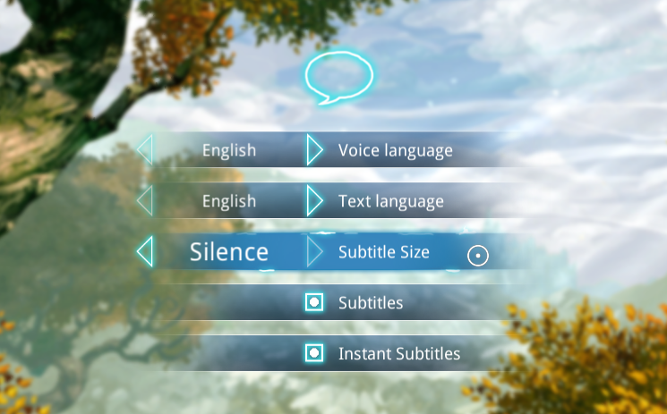 Silence language settings screen