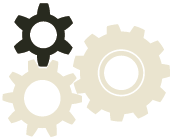 Three cogs, smallest cog highlighted