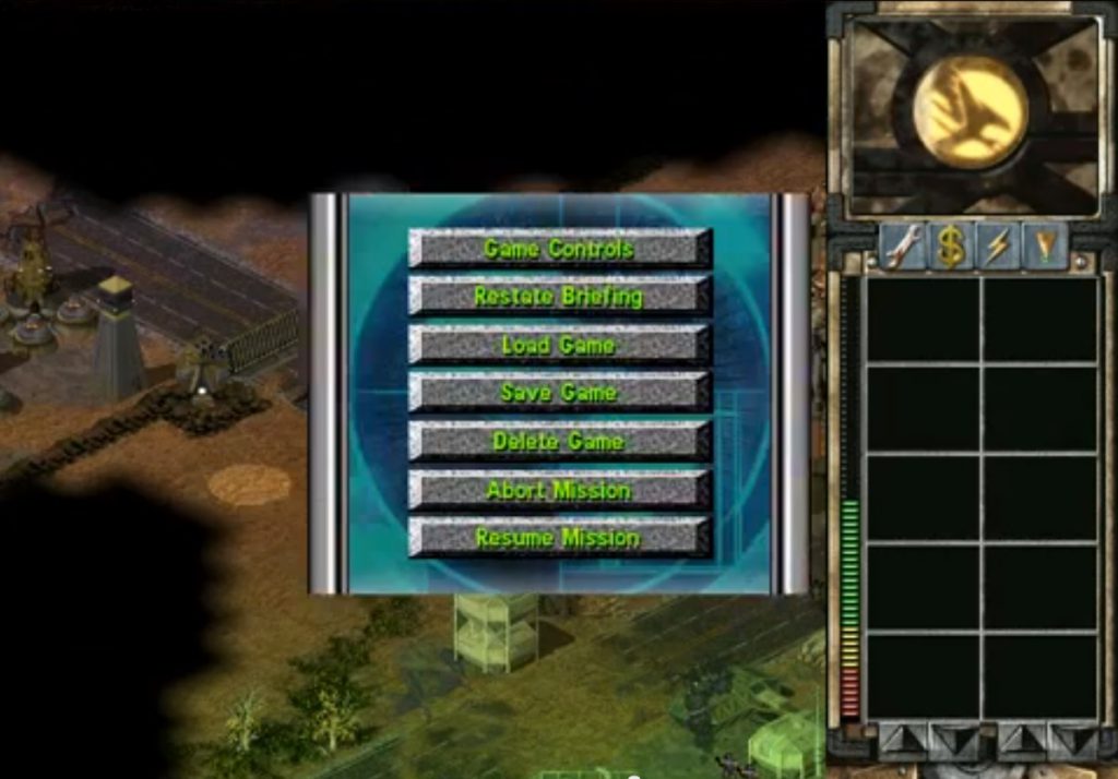 Tiberian sun 'restate briefing' menu option