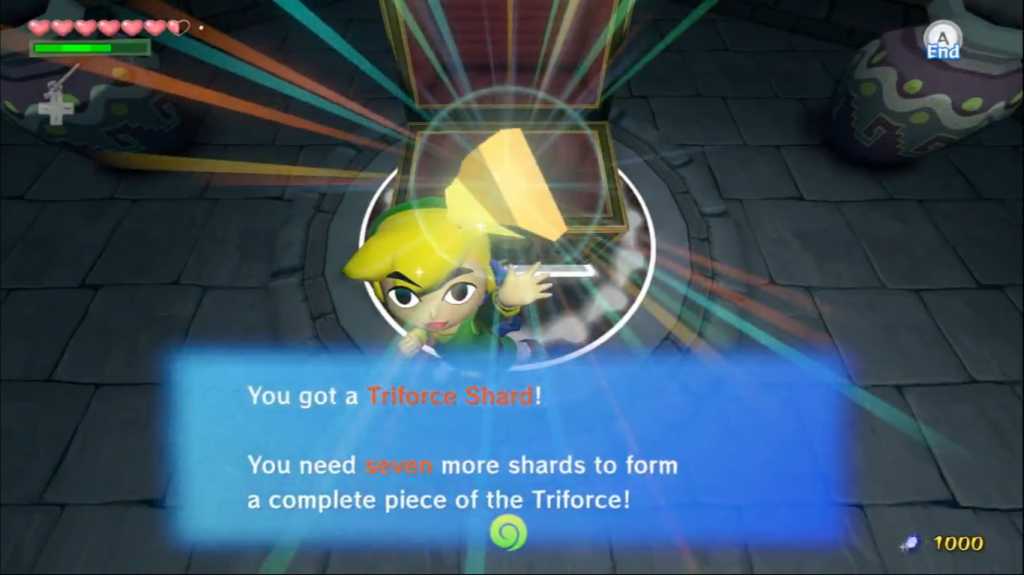 Zelda: Wind Waker text about an item being collected